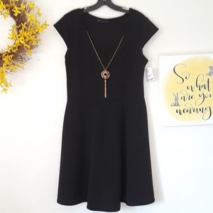 NWT Jr. Plus Black Dress with Removable Necklace